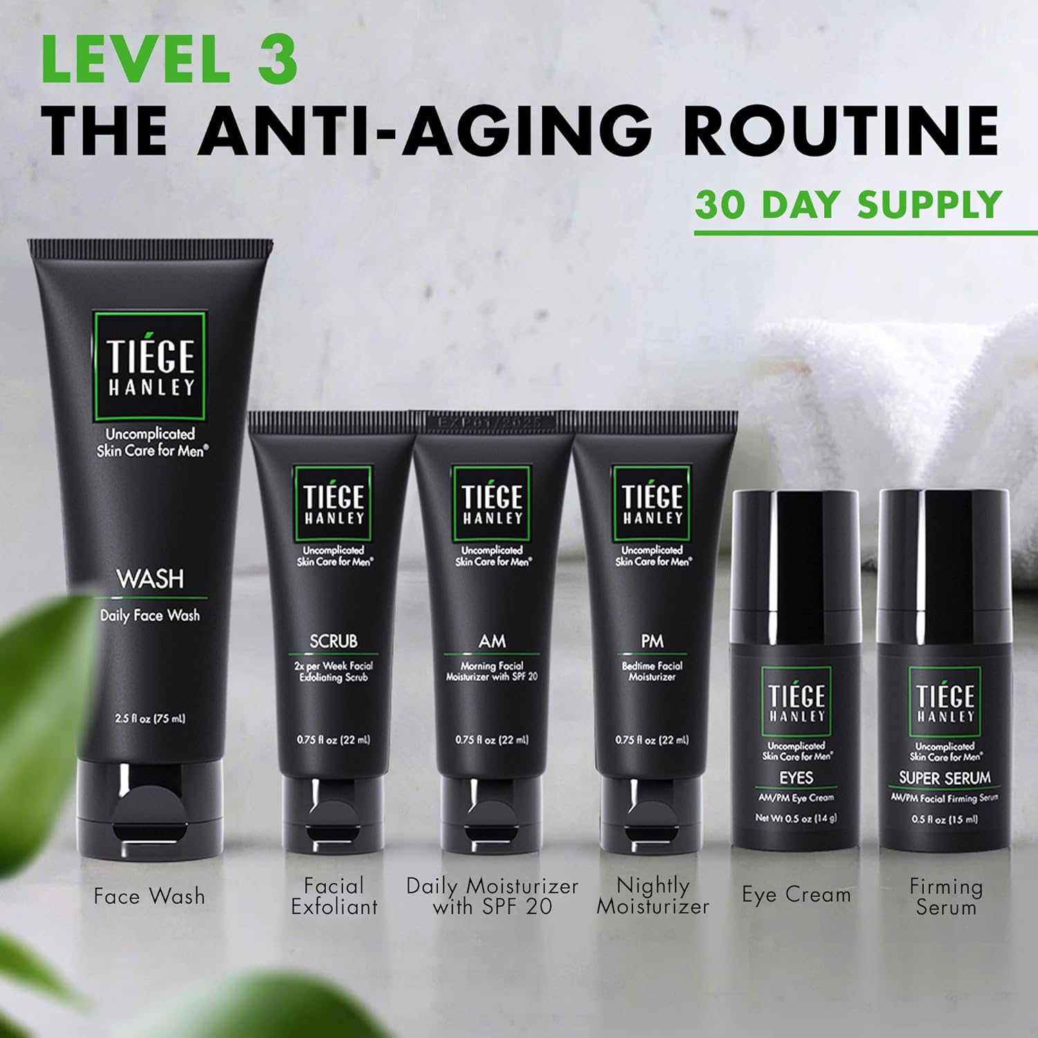 Tiege Hanley Mens Skin Care Set Anti Aging Skin Care Routine For Men System Level 3 Mens